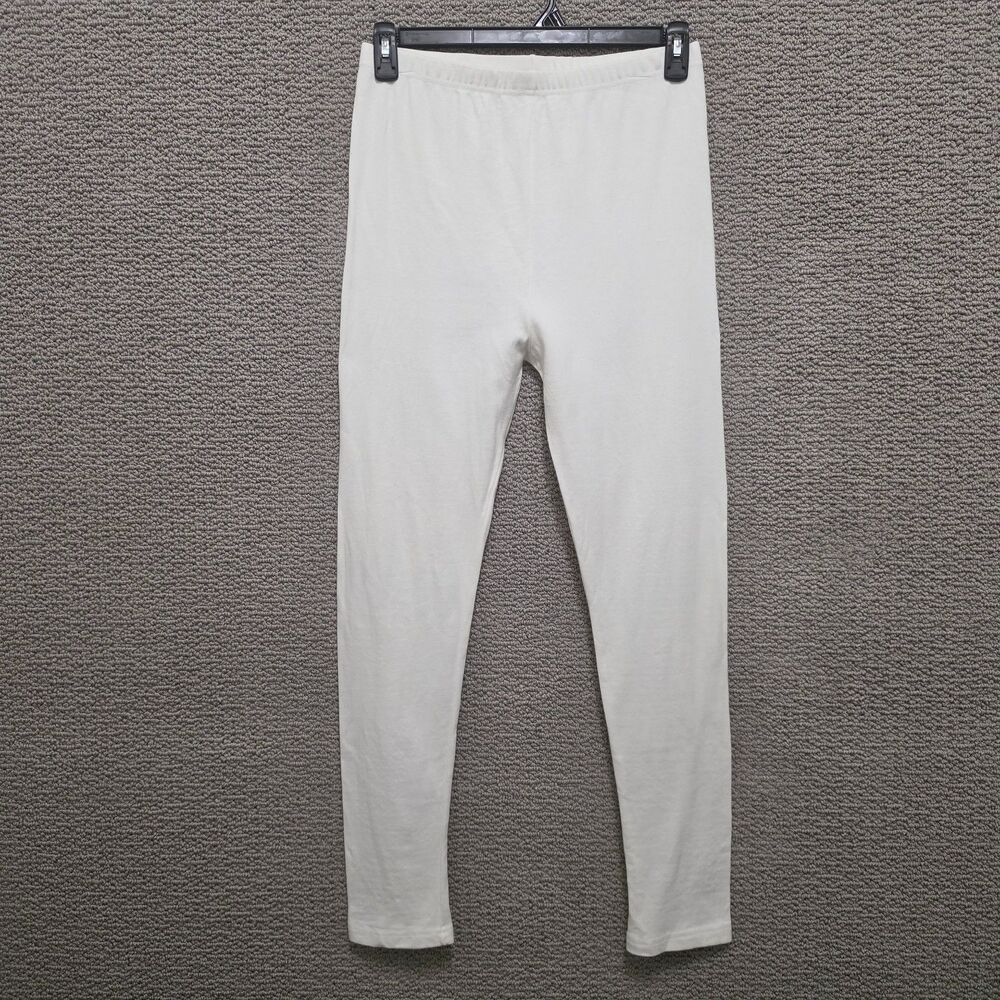 L.C. FASHION Women’s White Full Length Leggings Stretch Cotton Blend Size 2XL